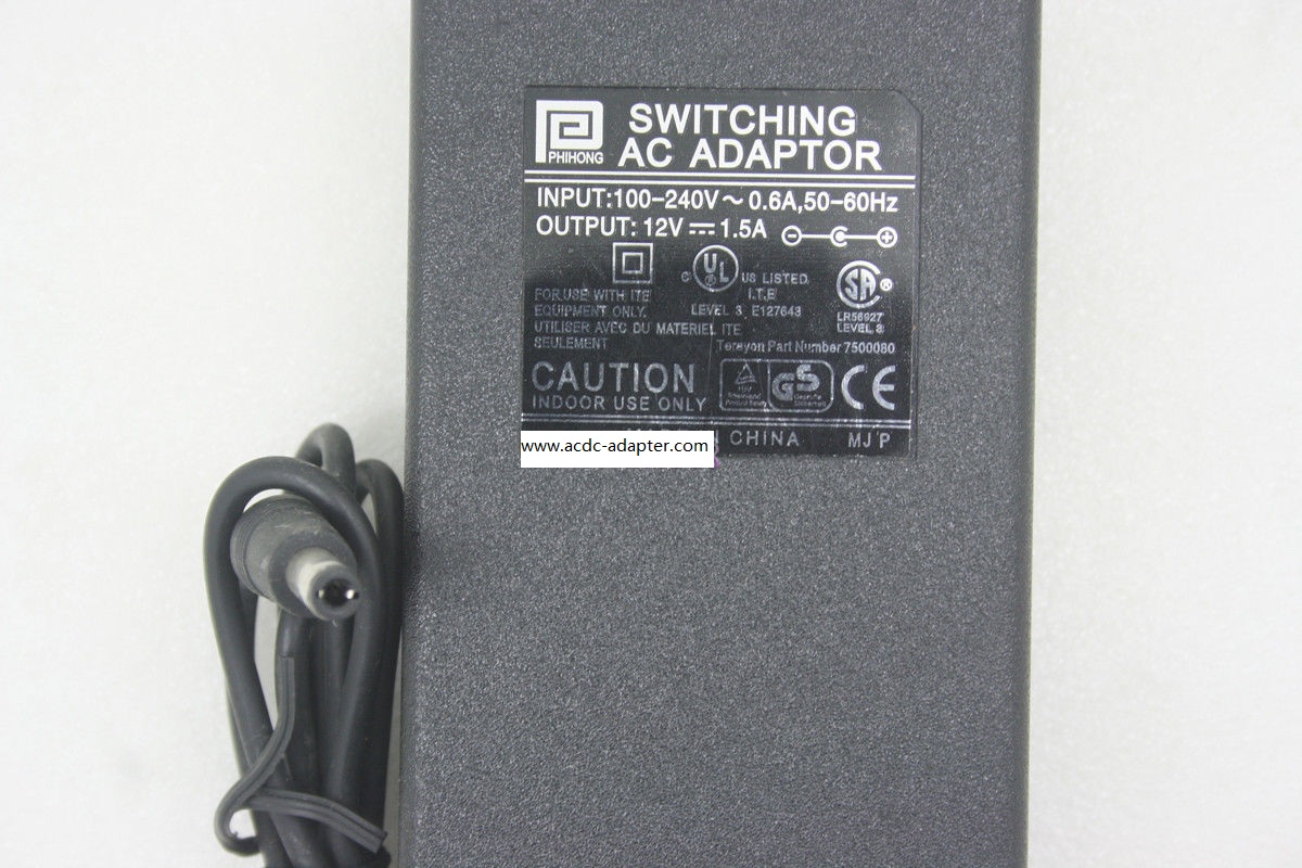 New 12V 1.5A PHIHONG SWITCHING AC POWER ADAPTER